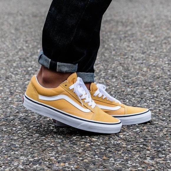 Vans Shoes - Vans Old Skool Ochre yellow suede canvas low top sneakers SIZE W 7.5, M 6